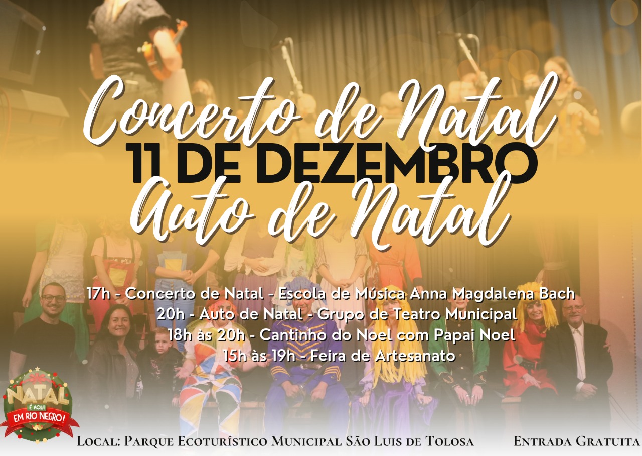 ​Rio Negro terá Concerto e Auto de Natal neste domingo